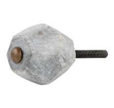 Grey Round Hexagon Stone Cabinet Knobs